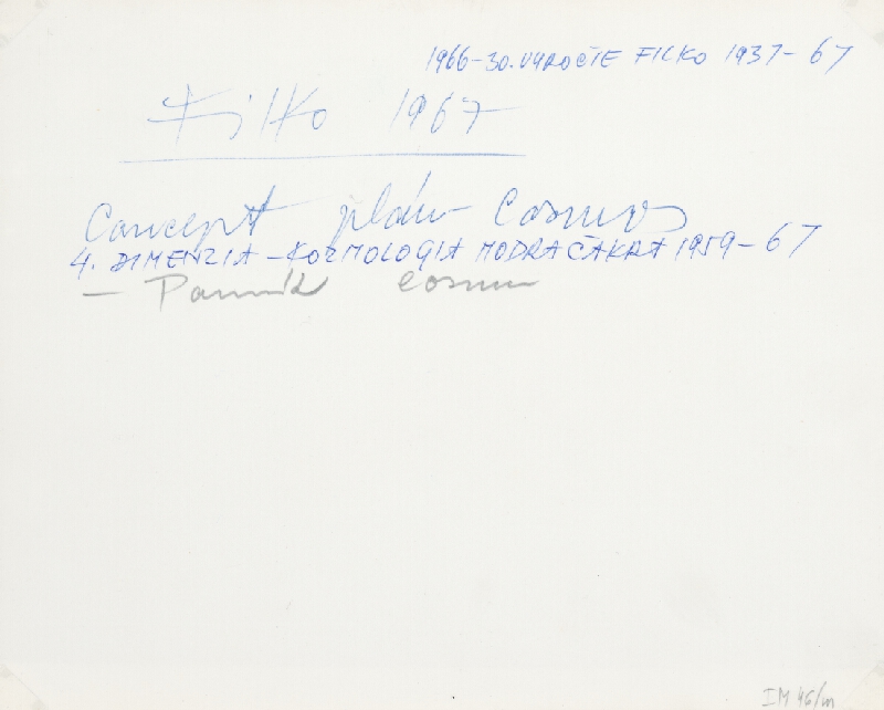 Stanislav Filko – Concept plán – Cosmos, 4.DIMENZIA – KOZMOLOGIA MODRA ČAKRA 1959-67 – Pomník Cosmu 