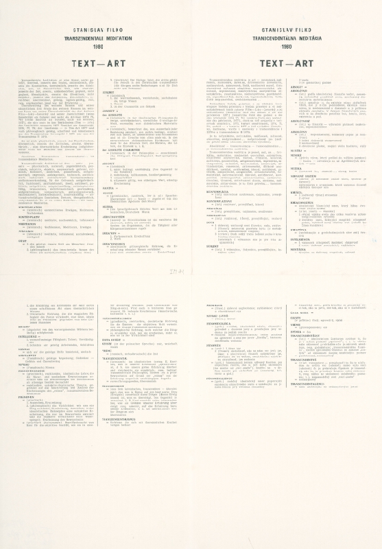 Stanislav Filko – Stanislav Filko: Transcendentálna meditácia – TEXT ART   