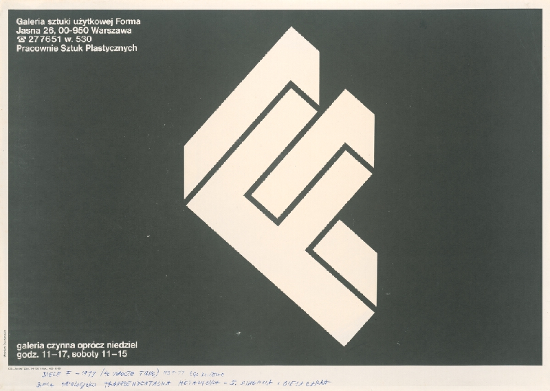 Stanislav Filko – Biele F – 1977 (40 výročie Filka) (časť názvu, plagát Galéria Forma, Varšava) 