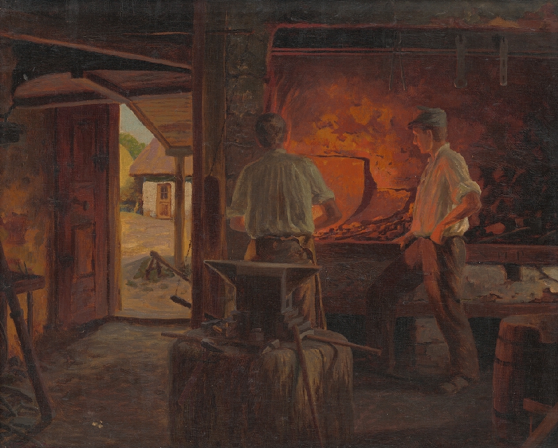 Neznámy autor – Kováčska dielňa - kópia podľa Skuteckého 