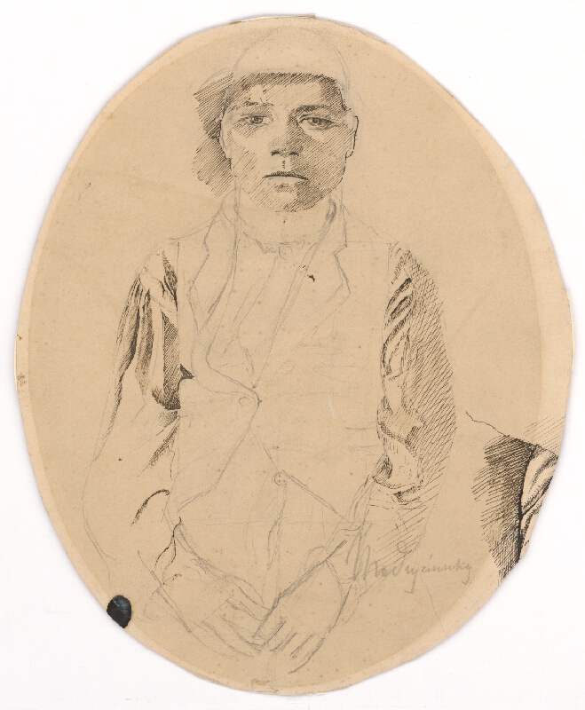 Ladislav Mednyánszky – Štúdia sediaceho chlapca 