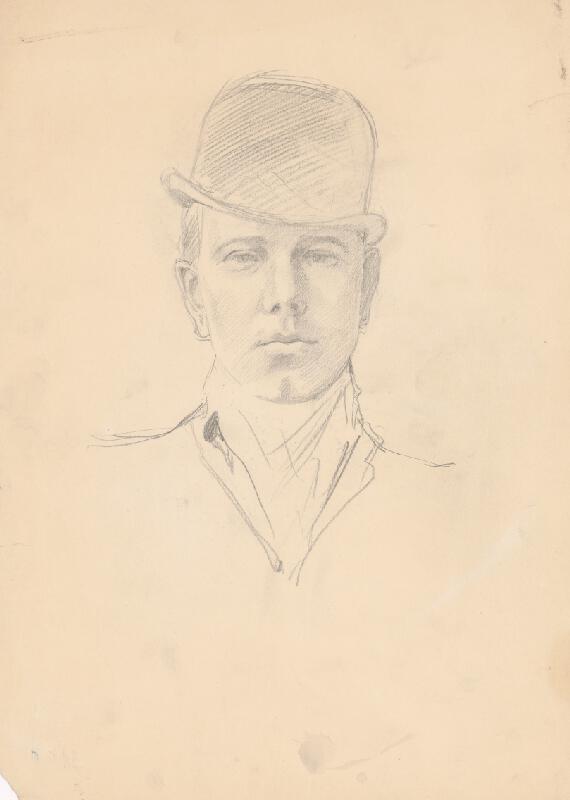 Ladislav Mednyánszky – Portrét mladého muža v klobúku 