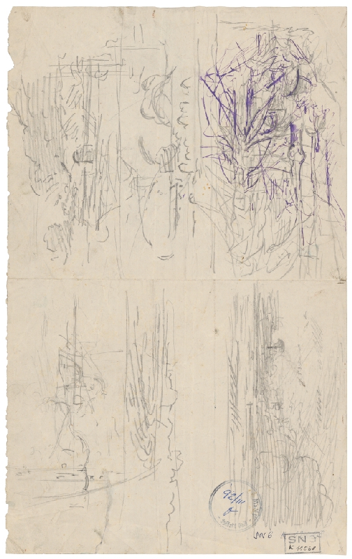 Ladislav Mednyánszky – Muž s fajkou a kompozičné náčrty krajín 