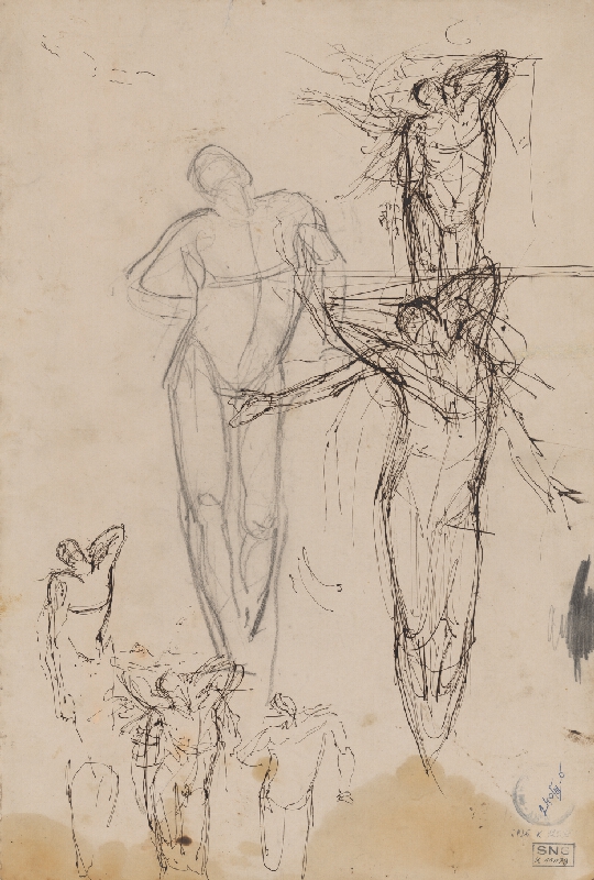 Ladislav Mednyánszky – Štúdie a náčrty stojacich mužských aktov 