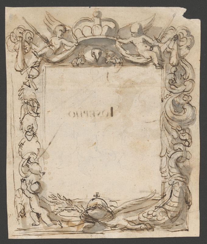 Rakúsky maliar z 2. polovice 18. storočia – Ornate Frame with Imperial Insignia 