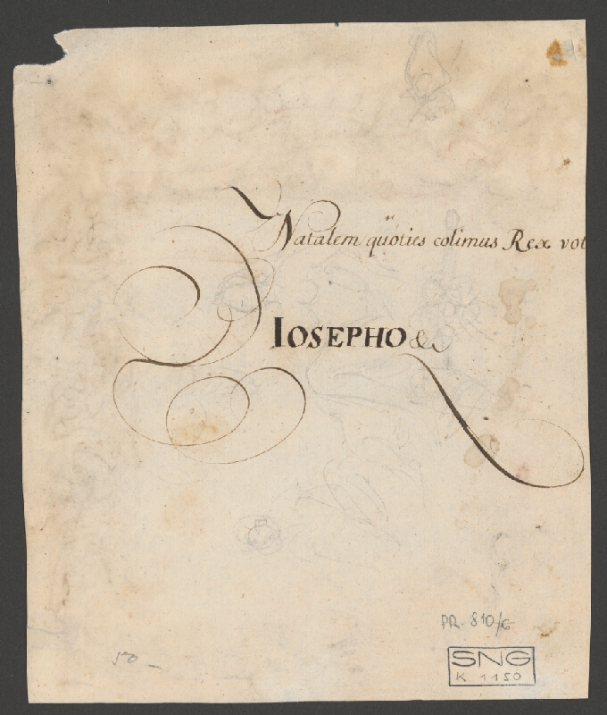 Rakúsky maliar z 2. polovice 18. storočia – Ornamentálny rám s cisárskymi insigniami 