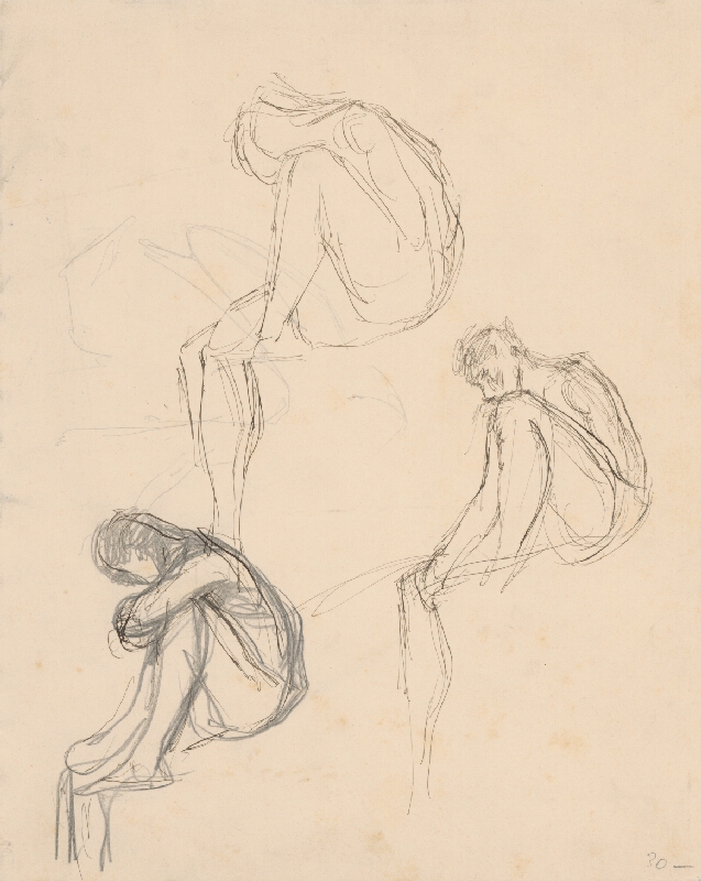 Ladislav Mednyánszky – Tri štúdie sediacej postavy 