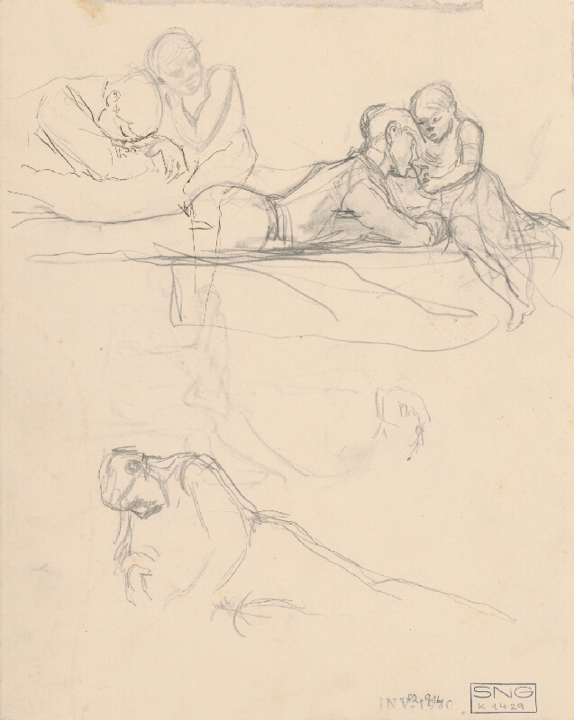 Ladislav Mednyánszky – Tri štúdie sediacej postavy 