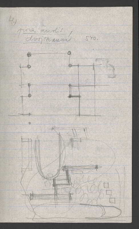 Vladimír Dedeček – Vysoká škola poľnohospodárska v Nitre. Skicár. Štyridsiaty tretí list. 