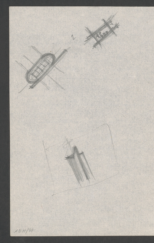 Vladimír Dedeček – Vysoká škola poľnohospodárska v Nitre. Skicár. Štyridsiaty tretí list. 