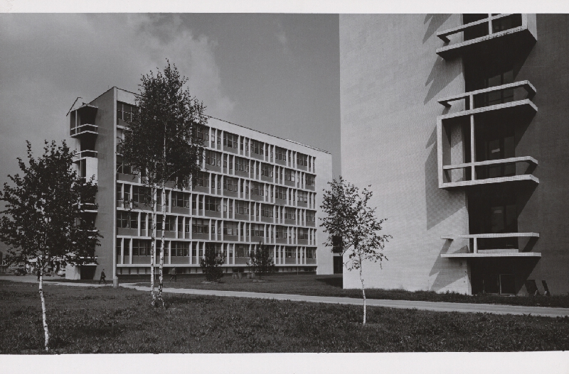 Vladimír Dedeček, M. Mihalovič – Vysoká škola poľnohospodárska v Nitre. Fotografia pavilónov. Detail 