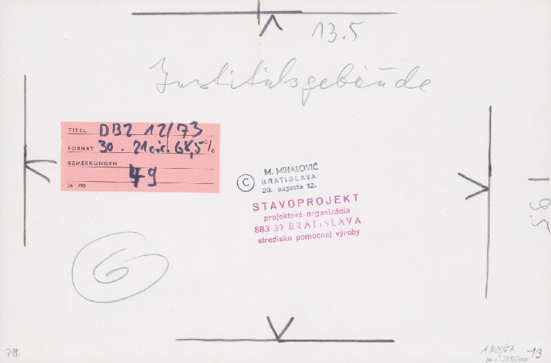 Vladimír Dedeček, M. Mihalovič – Vysoká škola poľnohospodárska v Nitre. Fotografia pavilónov. Detail 