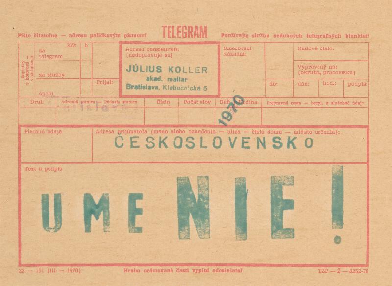 Július Koller – UmeNie - telegram 