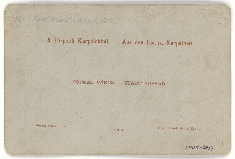 Károly Divald – Poprad 