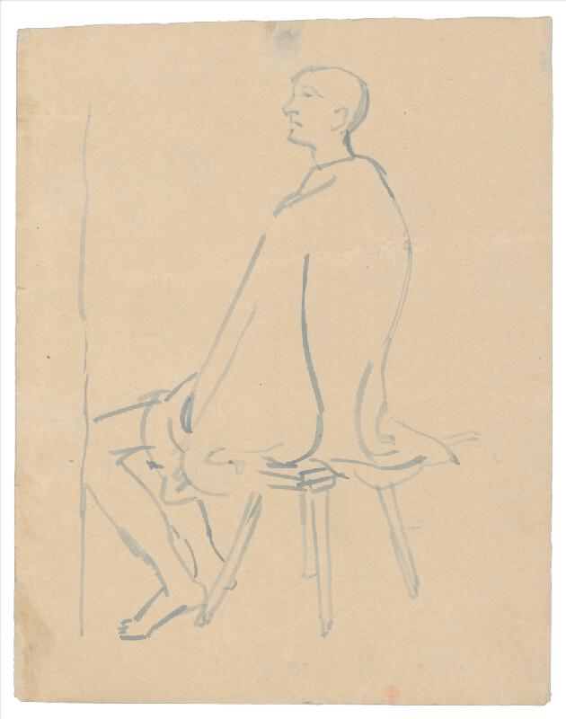 Jozef Fedora – Man Sitting on a Bench (From the Concentration Camp) 