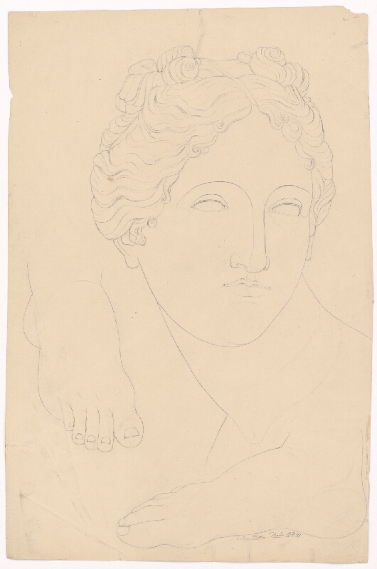 Ján Pálka – Štúdia ženskej hlavy podľa antického odliatku 