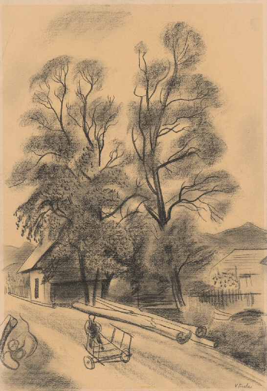 Václav Fiala – Boy with a Cart on Poruba Road 