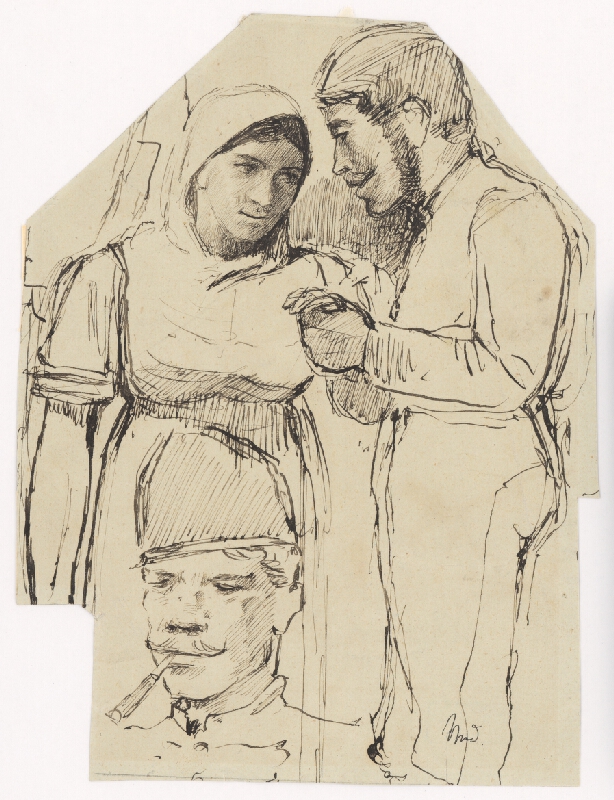 Ladislav Mednyánszky – Štúdia sedliackeho páru 