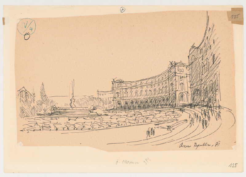 Emanuel Hruška – Rukopis knihy K tvorbe urbanistického prostredia. Piazza republica - Rím - na reliktoch antických term. 