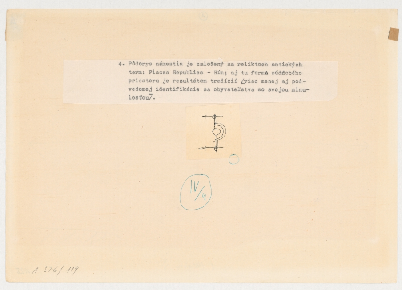 Emanuel Hruška – Rukopis knihy K tvorbe urbanistického prostredia. Piazza republica - Rím - na reliktoch antických term. 