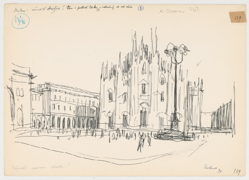 Emanuel Hruška – Rukopis knihy K tvorbe urbanistického prostredia. Milánsky sóm - monument chápaný izolovane. 