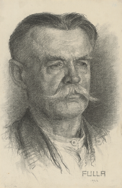 Ľudovít Fulla – Štúdia hlavy muža s fúzkami II. 