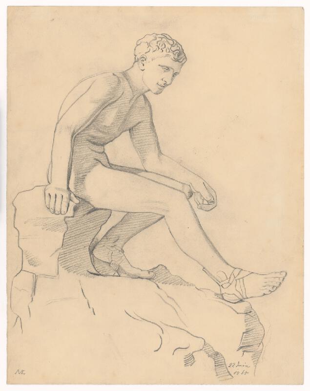 Ladislav Mednyánszky – Study of a Seated Ancient Athlete 