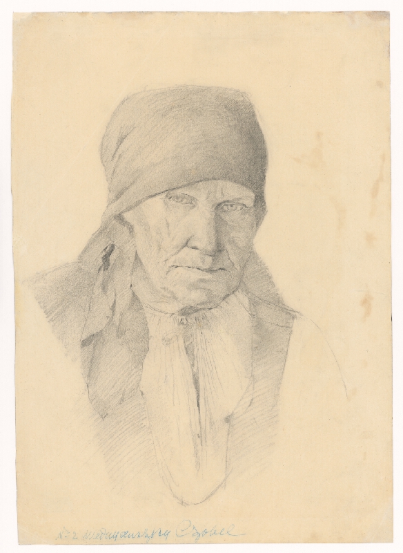 Ladislav Mednyánszky – Hlava stareny v šatke 