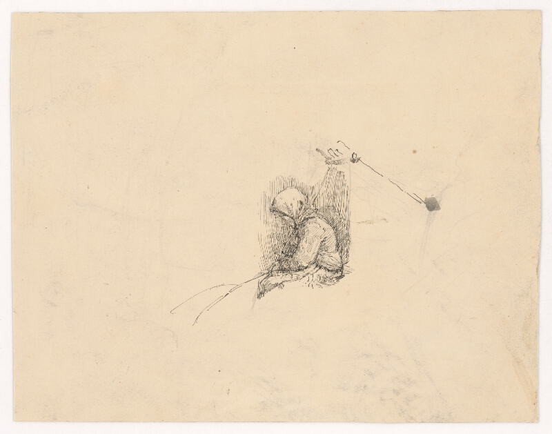 Ladislav Mednyánszky – Study of a Woman Seated in front of a Shepherd's Hut 