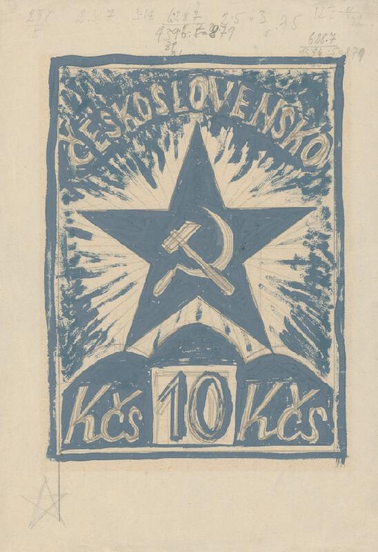 Anton Hollý – Design for Uprising Stamp Worth 10,-Kčs 