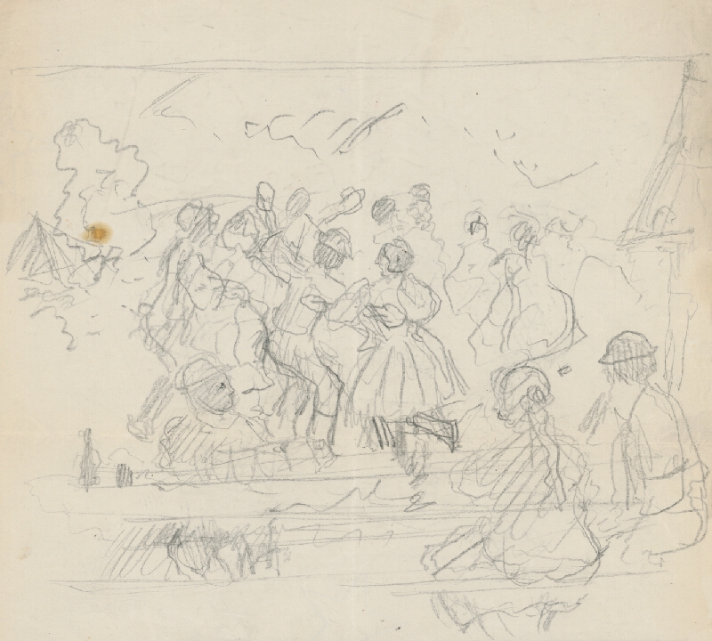 Gustáv Mallý – Sketch of Dancing Group 