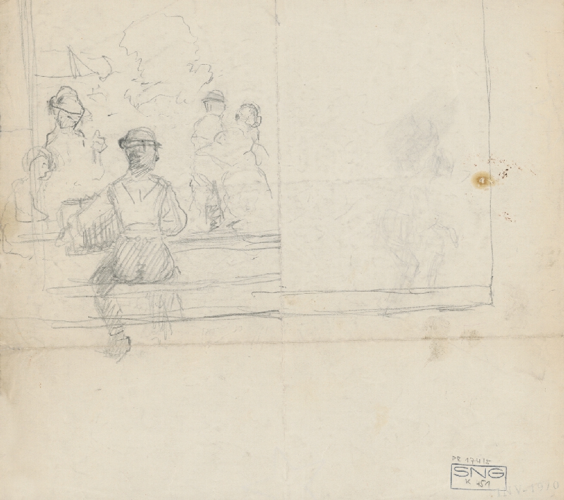 Gustáv Mallý – Sketch of Dancing Group 