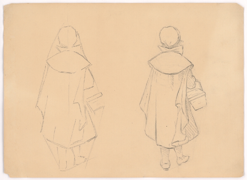 Jan Novopacký – Štúdie dievčatka v plášti 