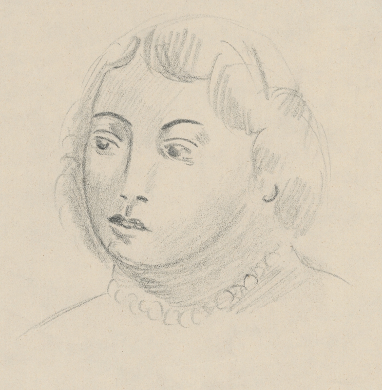 Eugen Nevan – Head of a Woman with a Necklace  