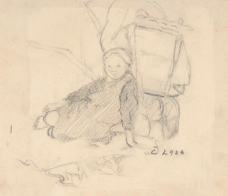 Ladislav Čemický – A Little Girl by a Cart 