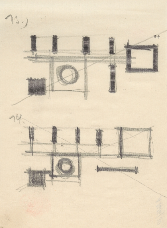 Vladimír Dedeček – Vysoká škola poľnohospodárska v Nitre. Skicár. Dvadsiaty deviaty list. 
