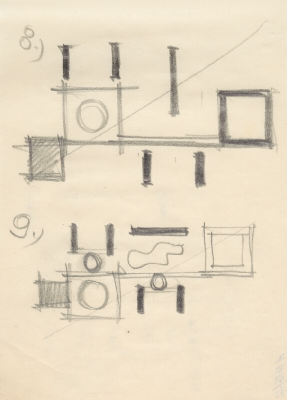 Vladimír Dedeček – Vysoká škola poľnohospodárska v Nitre. Skicár. Tridsiaty prvý list. 