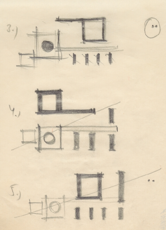 Vladimír Dedeček – Vysoká škola poľnohospodárska v Nitre. Skicár. Tridsiaty tretí list. 