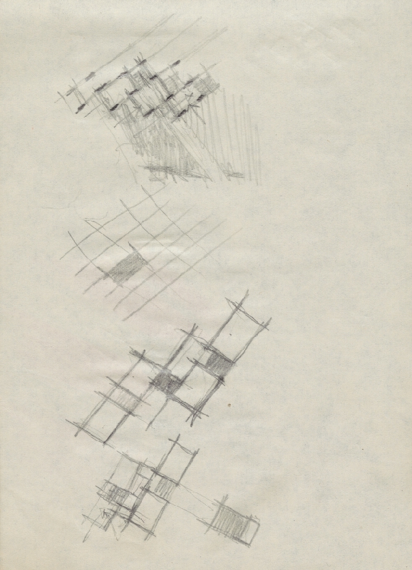 Vladimír Dedeček – Vysoká škola poľnohospodárska v Nitre. Skicár. Tridsiaty šiesty list. 