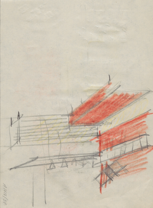 Vladimír Dedeček – Vysoká škola poľnohospodárska v Nitre. Skicár. Tridsiaty šiesty list. 