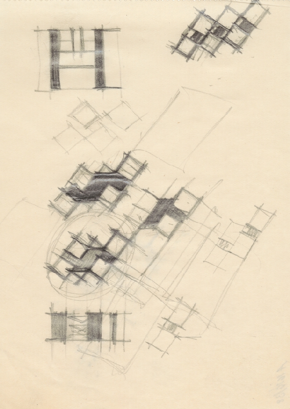 Vladimír Dedeček – Vysoká škola poľnohospodárska v Nitre. Skicár. Tridsiaty siedmy list. 