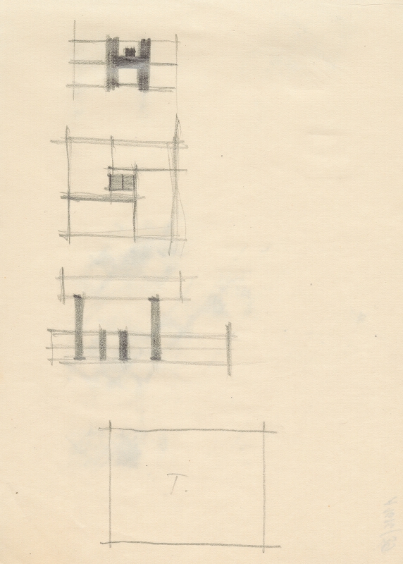 Vladimír Dedeček – Vysoká škola poľnohospodárska v Nitre. Skicár. Tridsiaty ôsmy list. 