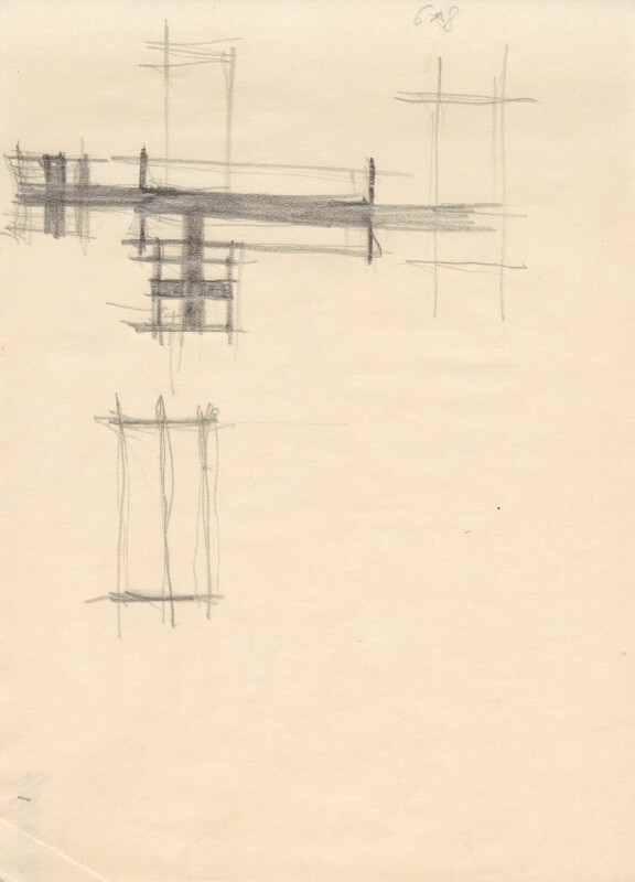 Vladimír Dedeček – Vysoká škola poľnohospodárska v Nitre. Skicár. Tretí list. 