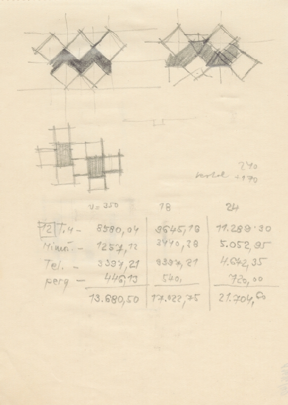 Vladimír Dedeček – Vysoká škola poľnohospodárska v Nitre. Skicár. Tridsiaty deviaty list. 