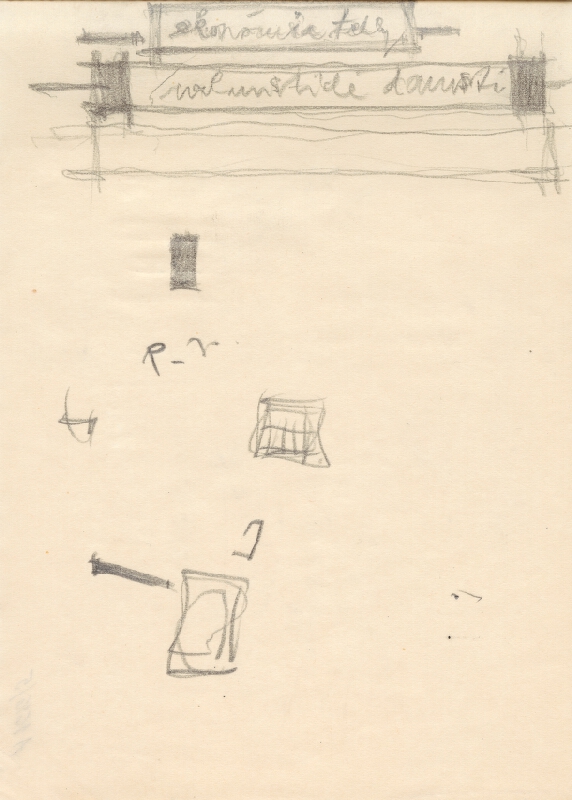 Vladimír Dedeček – Vysoká škola poľnohospodárska v Nitre. Skicár. Štvrtý list. 