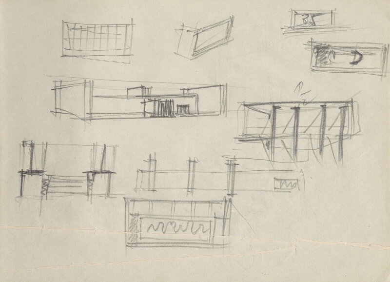 Vladimír Dedeček – Vysoká škola poľnohospodárska v Nitre. Skicár. Deviaty list. 