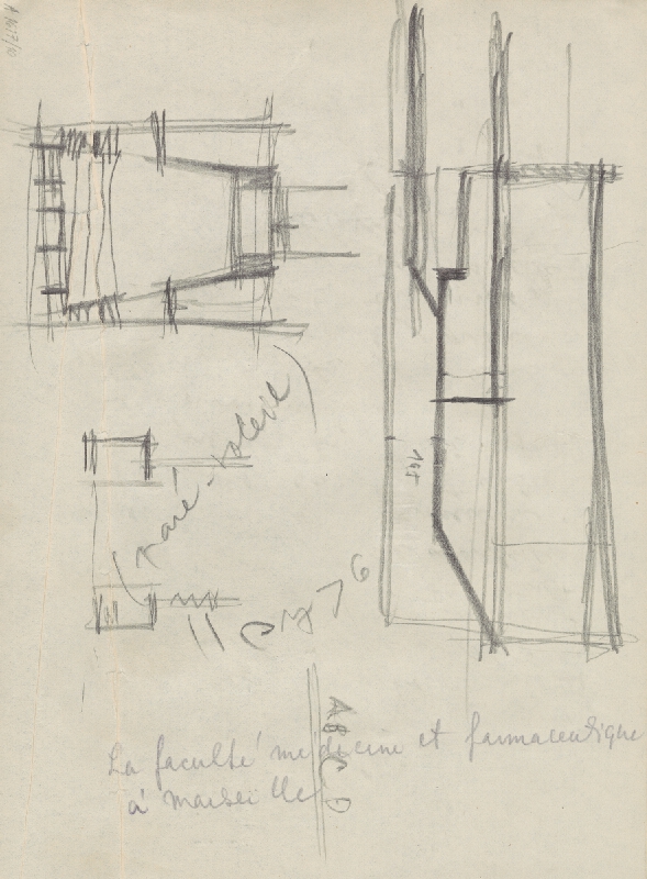 Vladimír Dedeček – Vysoká škola poľnohospodárska v Nitre. Skicár. Deviaty list. 