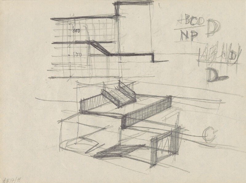 Vladimír Dedeček – Vysoká škola poľnohospodárska v Nitre. Skicár. Desiaty list. 