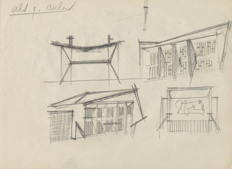 Vladimír Dedeček – Vysoká škola poľnohospodárska v Nitre. Skicár. Štrnásty list. 