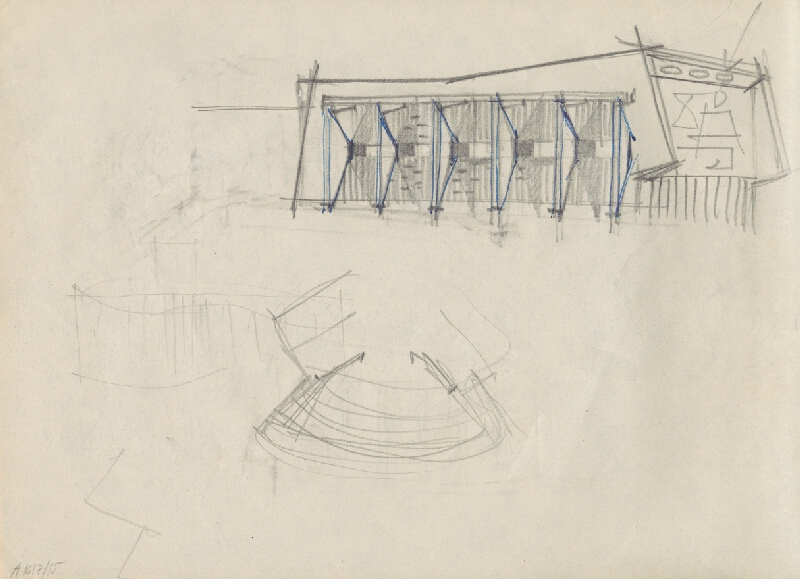 Vladimír Dedeček – Vysoká škola poľnohospodárska v Nitre. Skicár. Štrnásty list. 